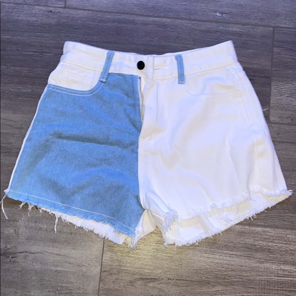 white jean shorts